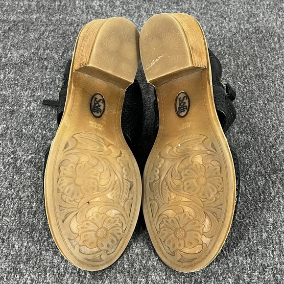 Sofft Sandals Nadira Perforated Leather Black Side Zip Women's 8 M - Picture 7 of 9